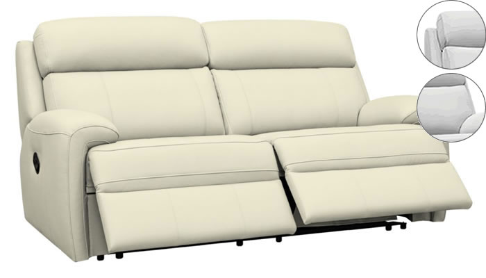 G Plan Hardy 2 Seater Electric Double Recliner Headrest Lumbar Cambridge Chalk